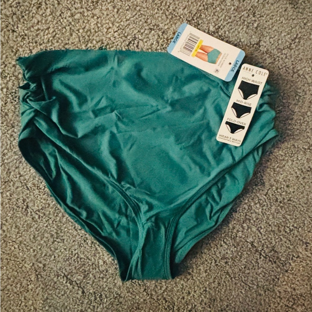 Anne Cole Teal High Waist Bikini Bottoms